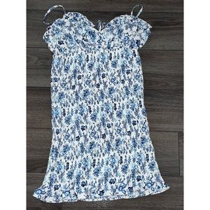 Floral Printed Milkmaid Tie-Front Cami Mini Dress URBAN PLANET
